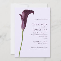 Elegante lila Calla-Lilien-Blumenhochzeit