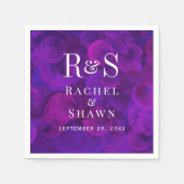 Elegante Lila Chic Moderne Monogram Wedding Serviette (Vorderseite)