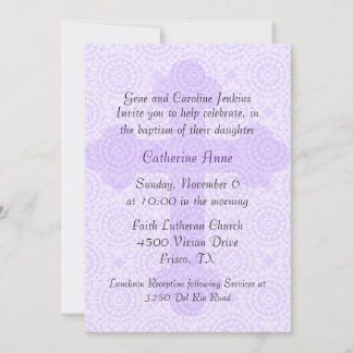 Elegante Lila Cross-Custom-Taufen Einladung