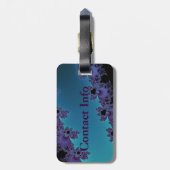 Elegante lila cyan-blaue Fraktal-Sammlung Gepäckanhänger (Rückseite vertikal)