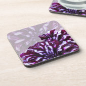 Elegante lila Dahlia-Blume Getränkeuntersetzer (Linke Seite)