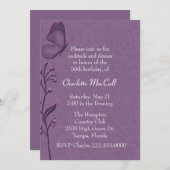 Elegante Lila Damask Geburtstagseinladung Einladung (Vorne/Hinten)