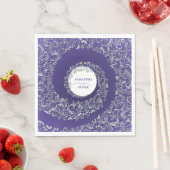 Elegante Lila Damask Hochzeit Serviette (Beispiel)