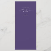 Elegante Lila Damask Wedding Menu Card Menükarte (Rückseite)