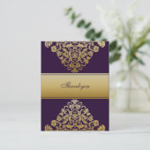 Elegante lila Dankeschön-Karten Postkarte (Stehend Vorderseite)