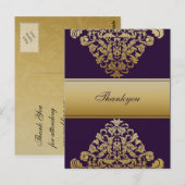 Elegante lila Dankeschön-Karten Postkarte (Vorne/Hinten)