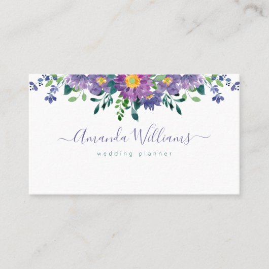 Elegante Lila Design Business Card Visitenkarte (Vorderseite)