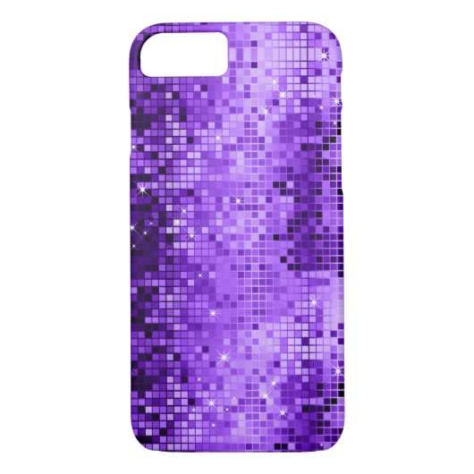 Elegante Lila Disco Ball Glitzer & Glitzern Case-Mate iPhone Hülle (Rückseite)