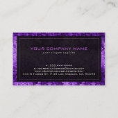 Elegante Lila Disco Ball Glitzer & Glitzern Visitenkarte (Rückseite)