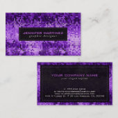 Elegante Lila Disco Ball Glitzer & Glitzern Visitenkarte (Vorne/Hinten)