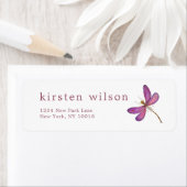 Elegante Lila Dragonfly-Rücksendeadresse (Insitu)