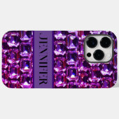 Elegante lila Edelsteine-Diamanten Case-Mate iPhone Hülle (Rückseite (Horizontal))