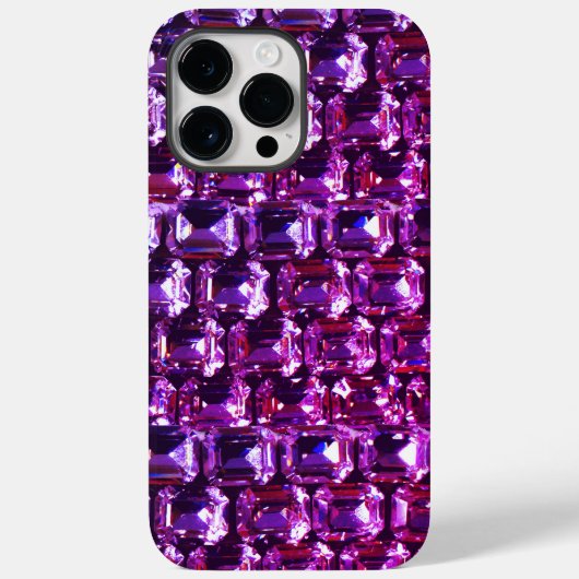 Elegante lila Edelsteine-Diamanten Case-Mate iPhone Hülle (Rückseite)