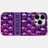 Elegante lila Edelsteine-Diamanten Case-Mate iPhone Hülle (Rückseite (Horizontal))