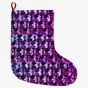Elegante lila Edelsteine-Diamanten Großer Weihnachtsstrumpf