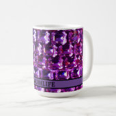 Elegante lila Edelsteine-Diamanten Kaffeetasse (VorderseiteRechts)