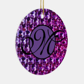 Elegante lila Edelsteine-Diamanten Keramik Ornament (Rechts)