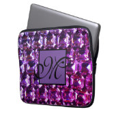 Elegante lila Edelsteine-Diamanten Laptopschutzhülle (Vorderseite Links)