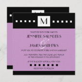 Elegante Lila Einladung zur Hochzeit (Vorne/Hinten)