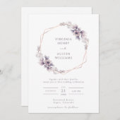 Elegante Lila Einladung zur Hochzeit (Vorne/Hinten)