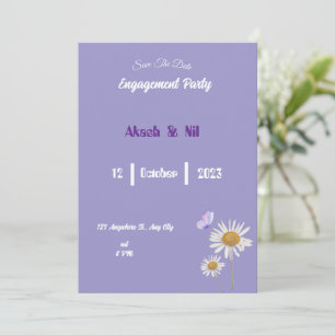 Elegante Lila Engagement Partei Einladung