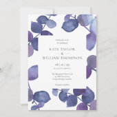 Elegante Lila Eukalyptus Floral Wedding Einladung (Vorderseite)