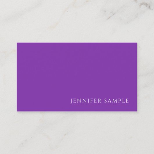 Elegante Lila Farbgestaltung Modernes Template Ber Visitenkarte (Vorderseite)