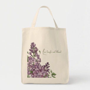 Elegante lila Flieder Botanical Floral Canvas-Tasc Tragetasche