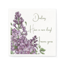 Elegante lila Flieder Botanische Florale Papier Se