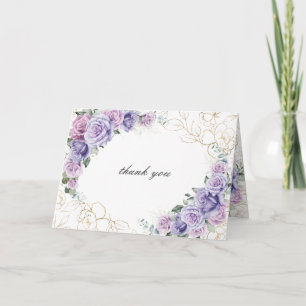 Elegante Lila Flieder Lavendel Rosen Hochzeit Gefa Dankeskarte