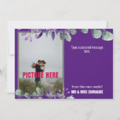 Elegante Lila Flora Danke White Calligraphy (Rückseite)