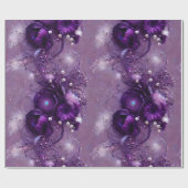 Elegante Lila Flora, Silvery und Perle Geschenkpapier (Flach)