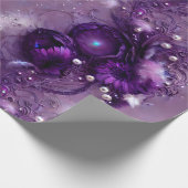 Elegante Lila Flora, Silvery und Perle Geschenkpapier (Ecke)