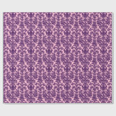 Elegante Lila Floral Damaskus rosa Zurück Geschenkpapier (Flach)