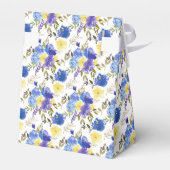 Elegante Lila Floral Gold Baby Dusche Geschenkschachtel (Rückseite)