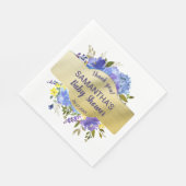 Elegante Lila Floral Gold Baby Dusche Vielen Dank Serviette (Ecke)