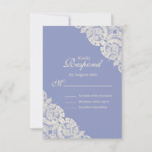 Elegante Lila Floral Lace Response Card