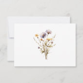 Elegante Lila florale Boho Chic Einzigartige Hochz RSVP Karte (Rückseite)