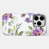 Elegante Lila florale botanische Personalisiert Case-Mate iPhone Hülle (Rückseite (Horizontal))
