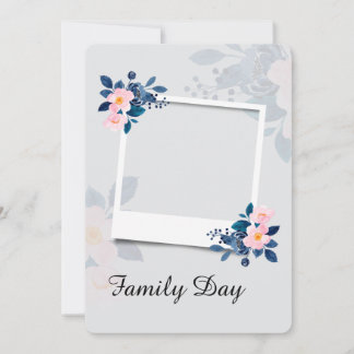 Elegante lila florale Familien-Tag-Grußkarte Einladung