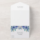 Elegante Lila florale Moderne Winterhochzeit All In One Einladung (Außenbereich)