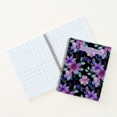 Elegante Lila florale Notebook-Abdeckung - Wasserf Notizblock (Innenseite)
