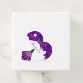 Elegante Lila florale Rose Hübsche Kleidung Ruhe Geschenkanhänger (Beispiel)