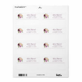 Elegante Lila florale Rücksendeadresse (Vorne)