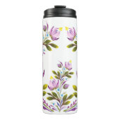 Elegante Lila Florals Thermosbecher (Vorderseite)