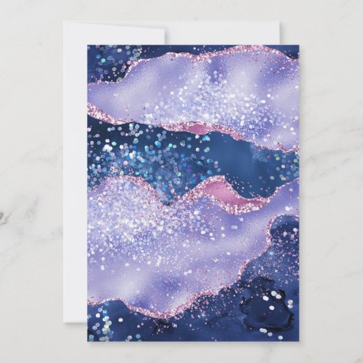 ELEGANTE LILA FLÜSSIGKEITSNAVY EINLADUNG (Rückseite)