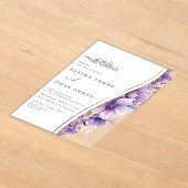 Elegante Lila Foliage Islamische Hochzeit Acryleinladungen (Ablage )