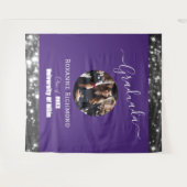 Elegante Lila Foto-gestufte Signatur Wandteppich (Vorderseite (Horizontal))