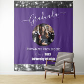 Elegante Lila Foto-gestufte Signatur Wandteppich (Beispiel)