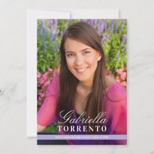 Elegante Lila Foto Graduation Party Einladung